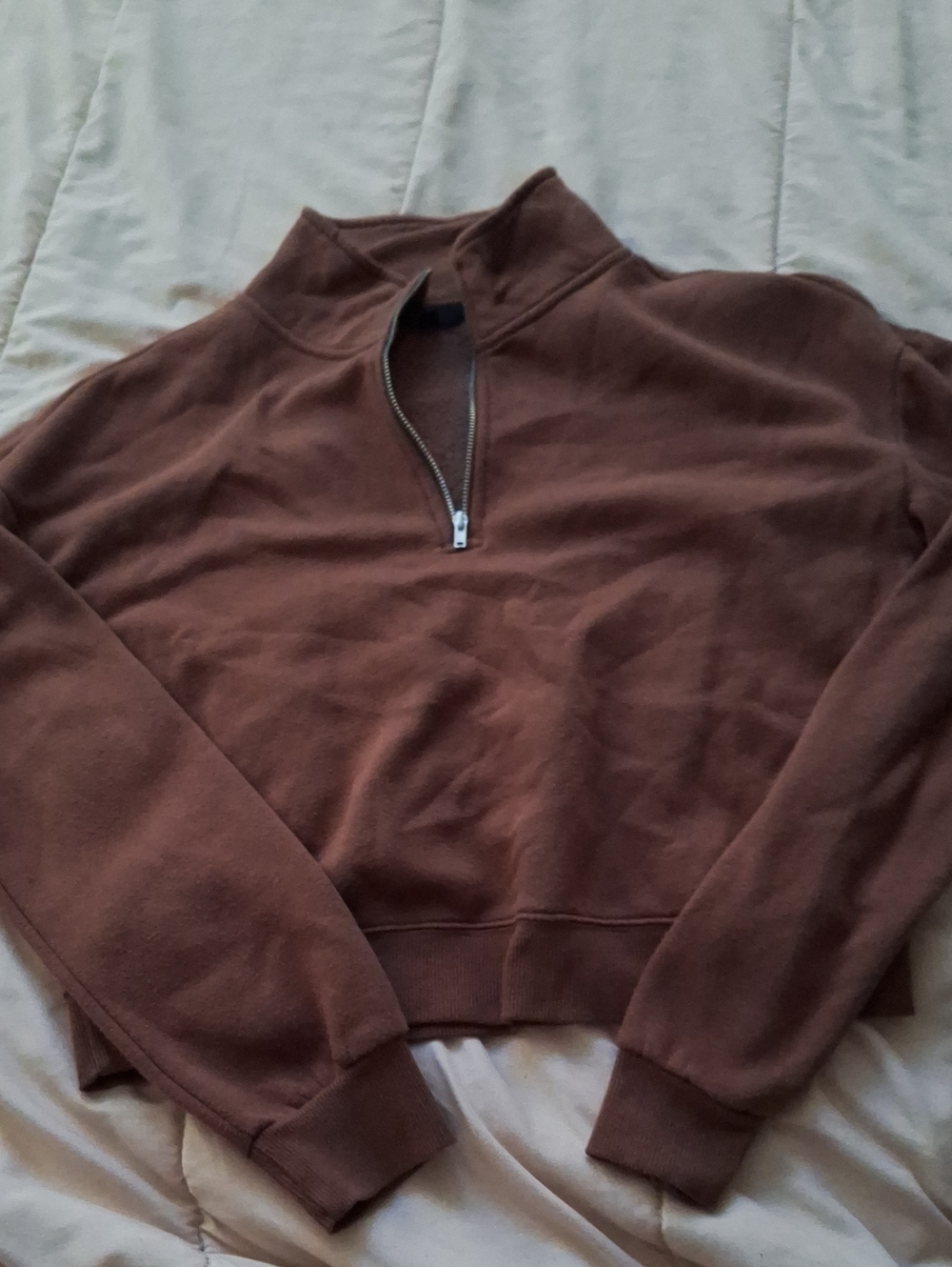 No Boundaries Women's Brown Half zip Sweater